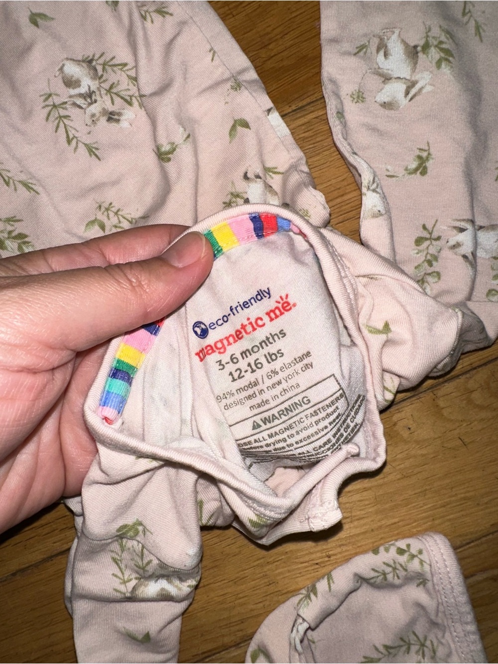 Baby Girl’s Magnetic Me long sleeve footie pajama onesie - Picture 3 of 3
